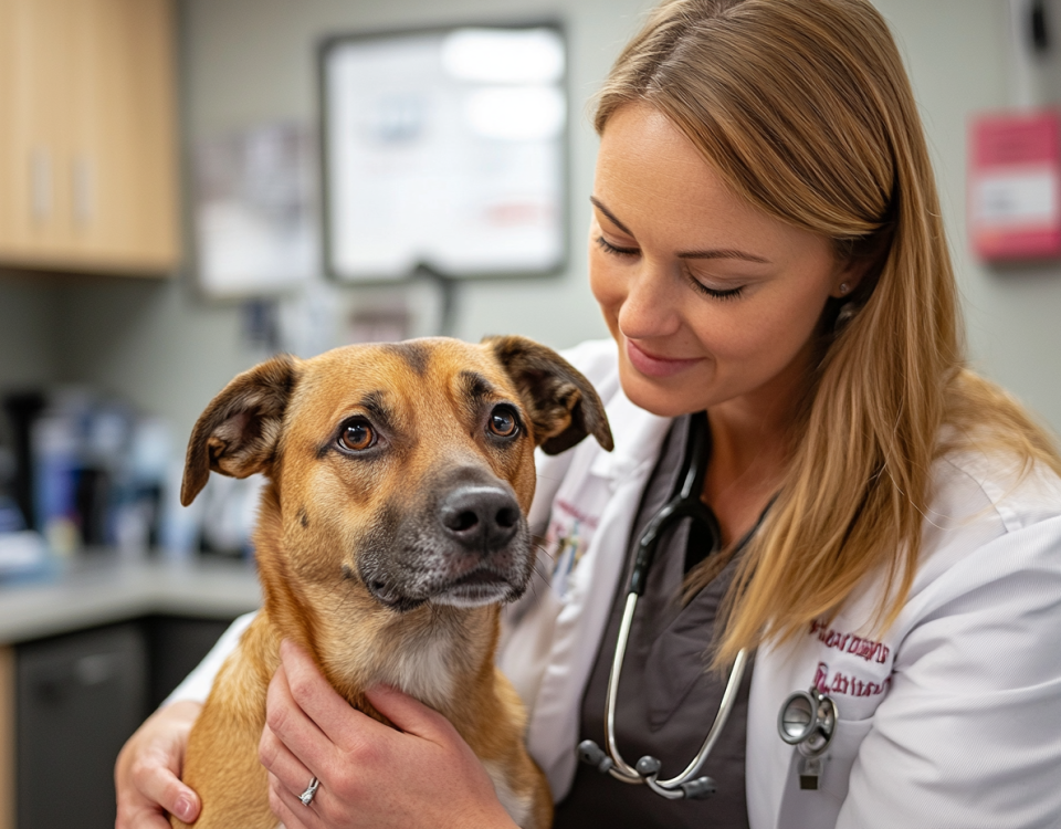 Veterinária atendendo Pet